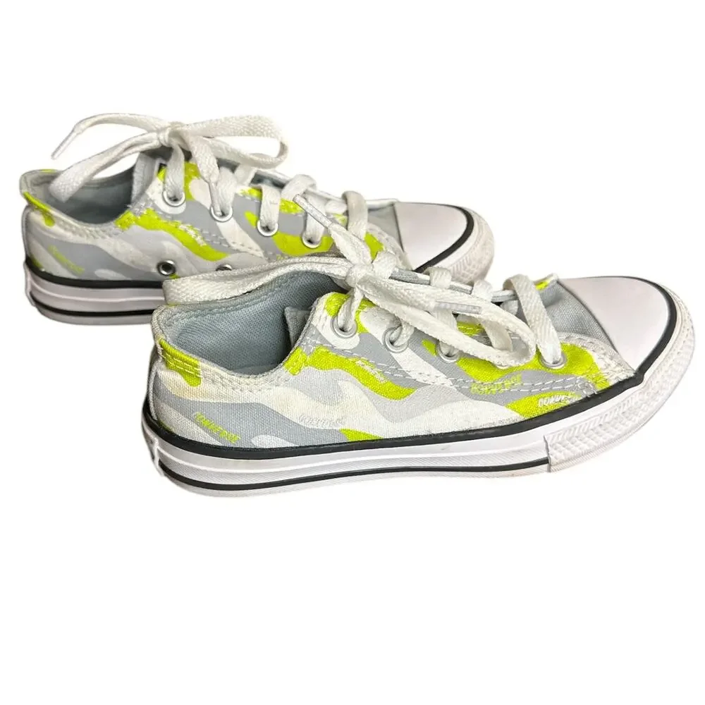 Converse Chuck Taylor All Star 13 Low Top OX Neon Green/White‎ Camo Youth Shoes